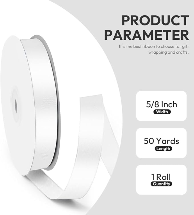 5/8" x 50 Yards Satin Ribbon - Image 2