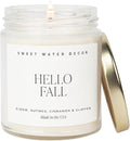 Sweet Water Decor Hello Fall Candle | Cinnamon, and Clove Autumn Scented Soy by SweetWaterDecor