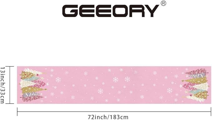 GEEORY Christmas Table Runner 13x72 Inch, Xmas Trees Snowflakes Holiday - Image 6