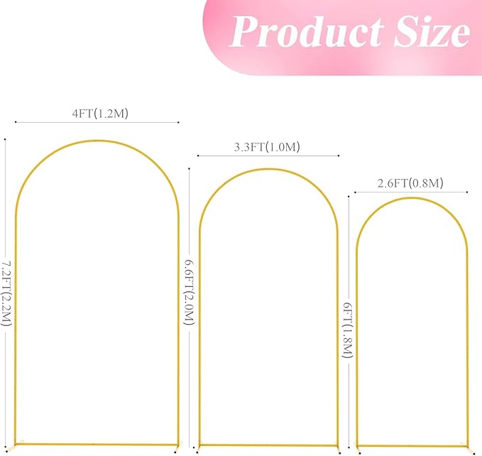Metal Arch Backdrop Stand Set of 3 - Image 2