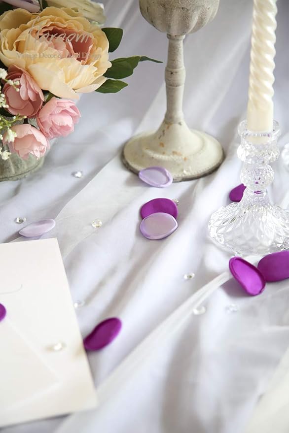 Floroom 300pcs Rose Petals Purple Lilac Fake Faux Silk Flower Petals - Image 2