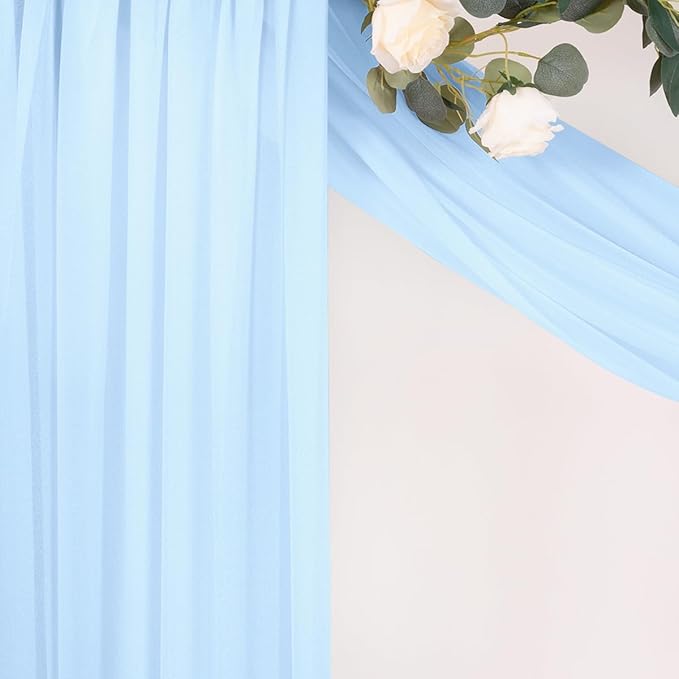 MLMC Baby Blue Wedding Arch Draping Fabric 1 Panel 29" x 20 FT Extra Long Gauze - Image 7