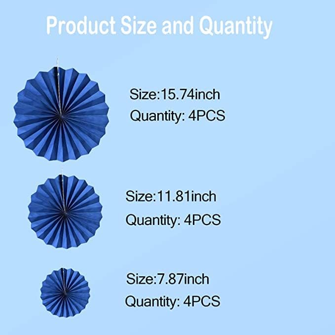 HQZ Blue Party Hanging Fans DIY Set - Image 2