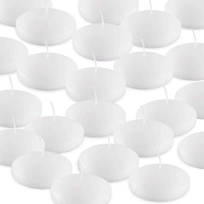3 Inch Floating Candles Set of 12, Unscented White Candles - Image 2