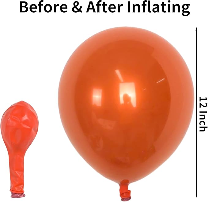 Chrome Orange Balloons 12 Inch, Double-Layered Metallic Copper Bronze Balloons - Image 2