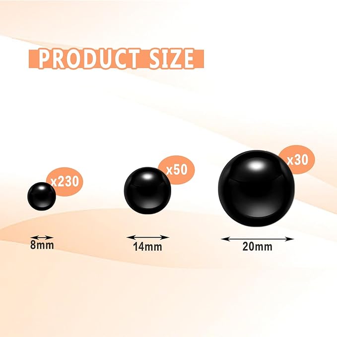 300Pcs Vase Filler Black No Hole Faux Pearl Beads - Image 2