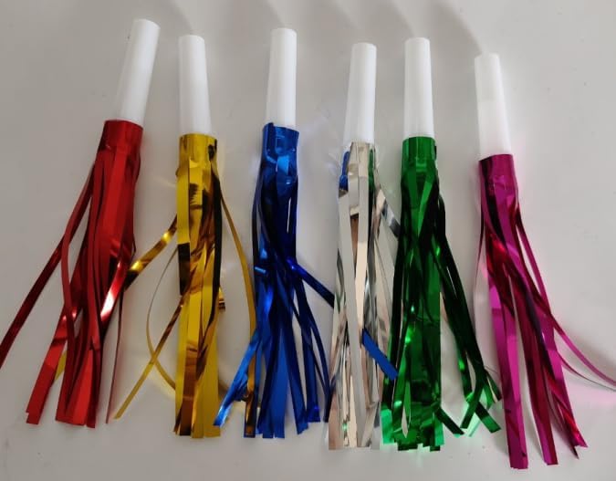 36 Pcs Noise Makers Birthday Blowers Glitter Metallic Fringed Party Blow Horns - Image 2