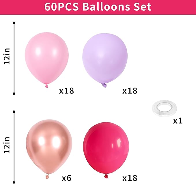Pink and Purple Balloon Set - Image 3
