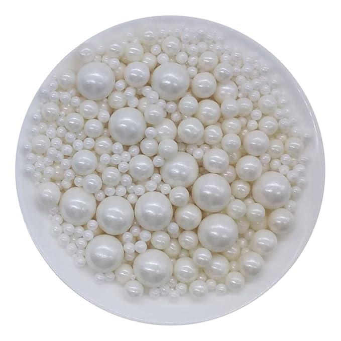Edible White Sugar Pearls Candy Sprinkles 120G/ 4.23Ounce Baking Cake Sprinkles by Homankit