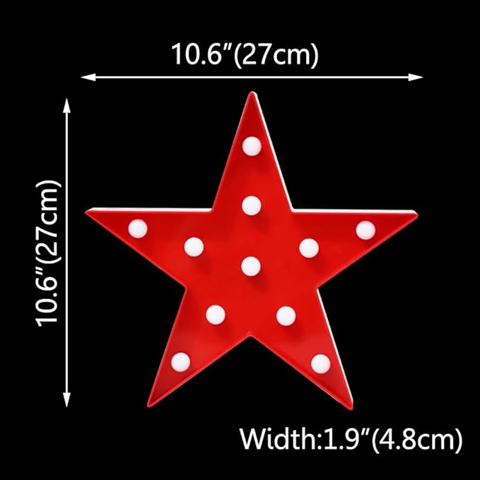 LED Marquee Star Signs Night Lights, Battery Operated Star Shaped Desk Table - Image 5