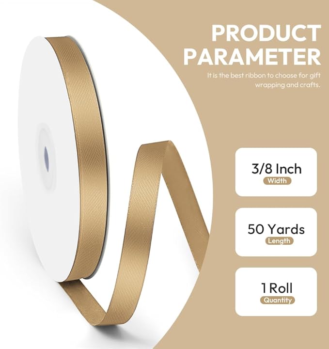 3/8" x 50 Yards Satin Ribbon - Image 2