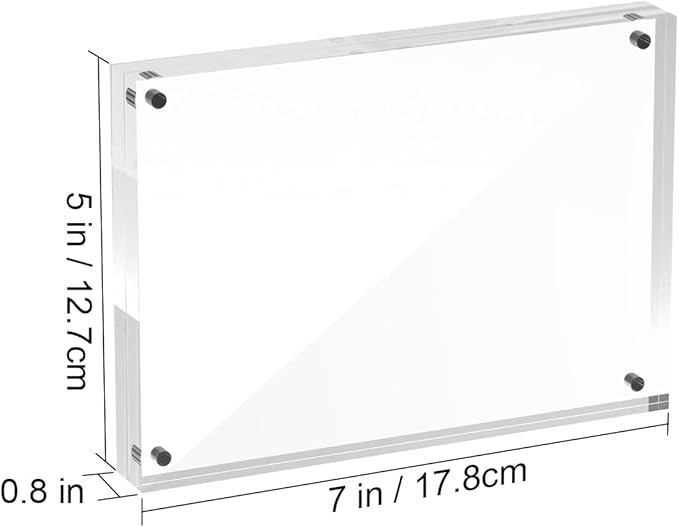 5x7 Acrylic Picture Frames, 20mm Thick Clear Frameless Magnetic Photo Frames - Image 2