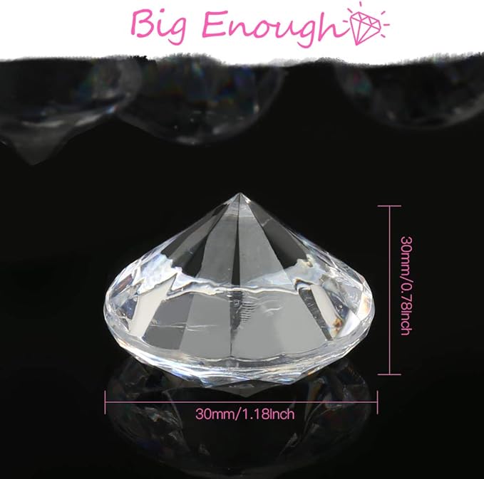 YGDZ Clear Acrylic Diamonds, 30mm Big Clear Crystals Diamond - Image 2