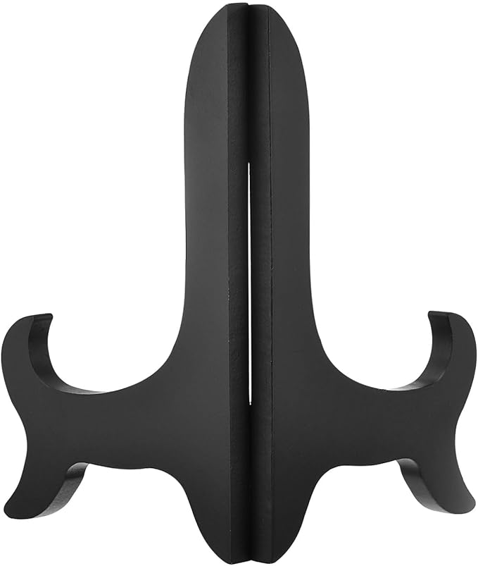 uxcell 7" Easel Plate Holder, Wooden Folding Display Stand Black - Image 3