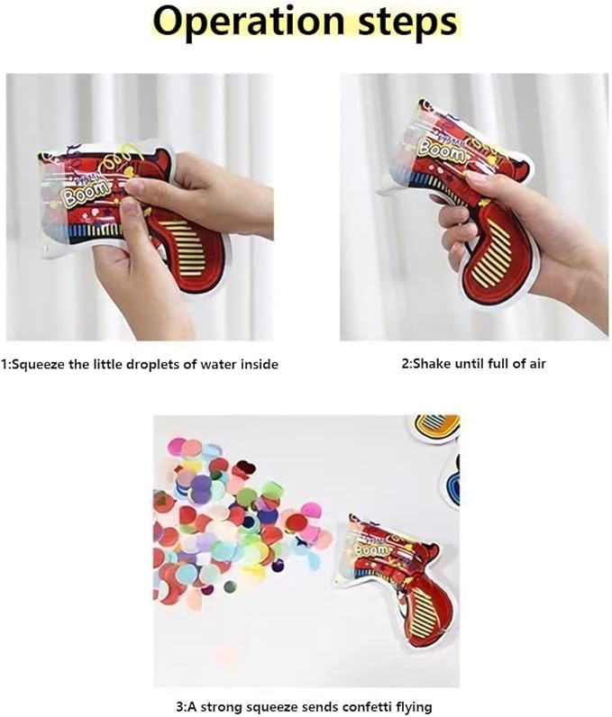 Confetti Cannon, Self-Inflating Confetti Poppers, Wedding and Birthday Party - Image 4