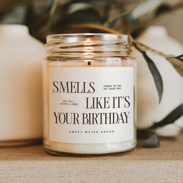 Sweet Water Decor Smells Like It’s Your Birthday Candle 9oz, Soy Non-Toxic - Image 7