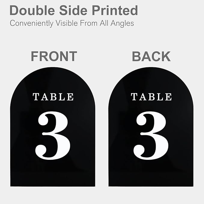 Wedding Table Numbers 1-15, Acrylic Arch Signs - Image 4