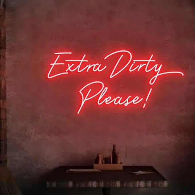 Extra Dirty Please Neon Light Sign, Dirty Martini Bar Wall Neon Light, Cocktail - Image 5