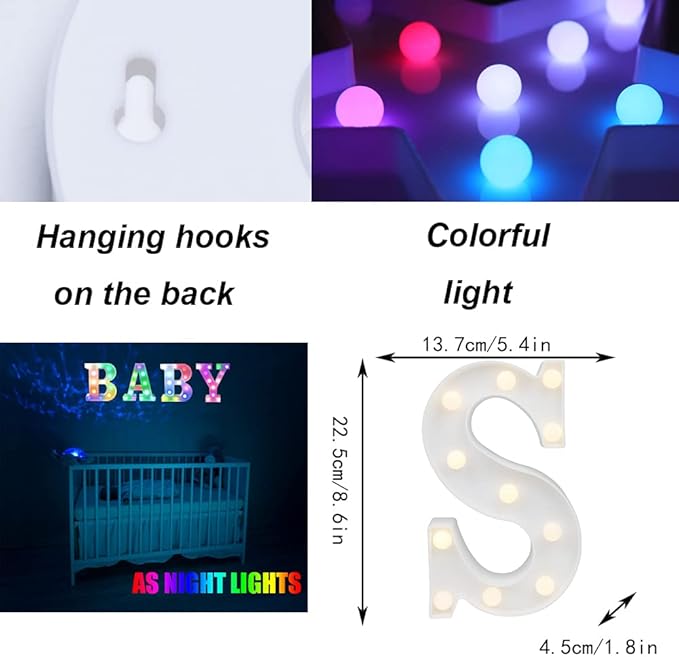 Light Up Colorful LED Marquee Letter lights, 18 Colors Changing Alphabet - Image 6