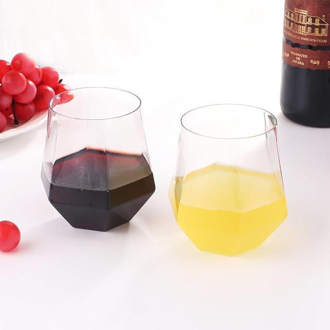 32pcs 12oz Disposable Wine Glasses Plastic Wine Glass Clear Plastic Stemless - Image 4