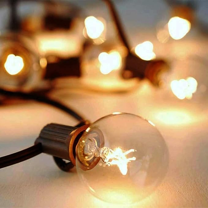 50Ft Outdoor Patio String Lights, G40 Clear String Lights - Image 2