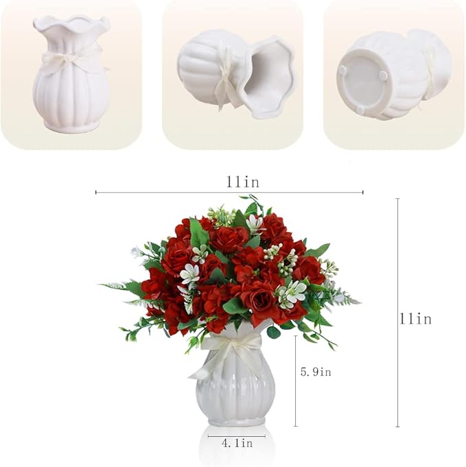 LESING Artificial Rose Silk Hydrangea Flowers Bouquets - Image 4