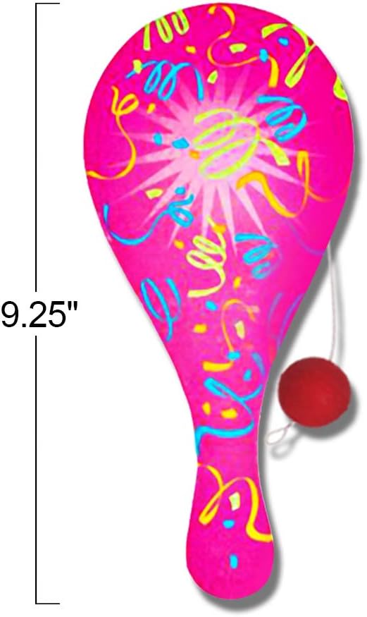 ArtCreativity Neon Paddle Balls, 9.25 Inch Plastic Paddleball - Image 3