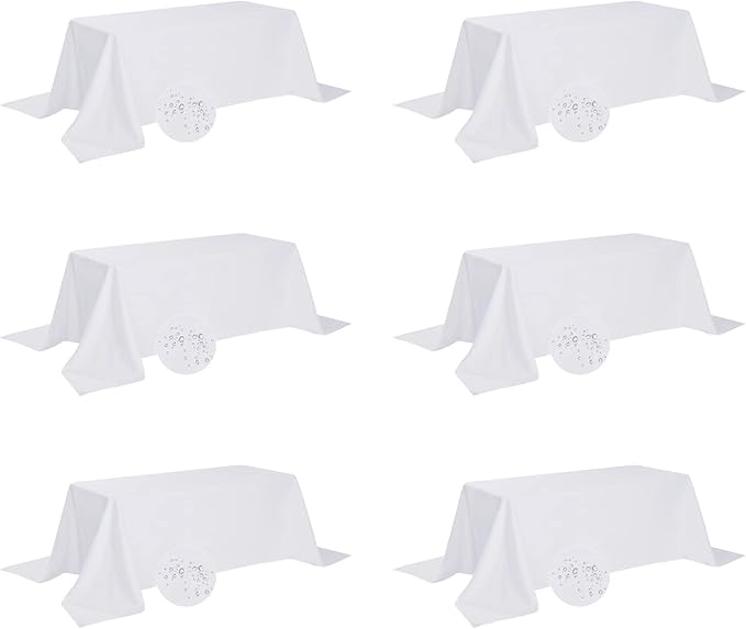 Fokitut 6 Pack Waterproof Rectangle Tablecloth, 90x156 Inch, Stain Resistant by BalsaCircle
