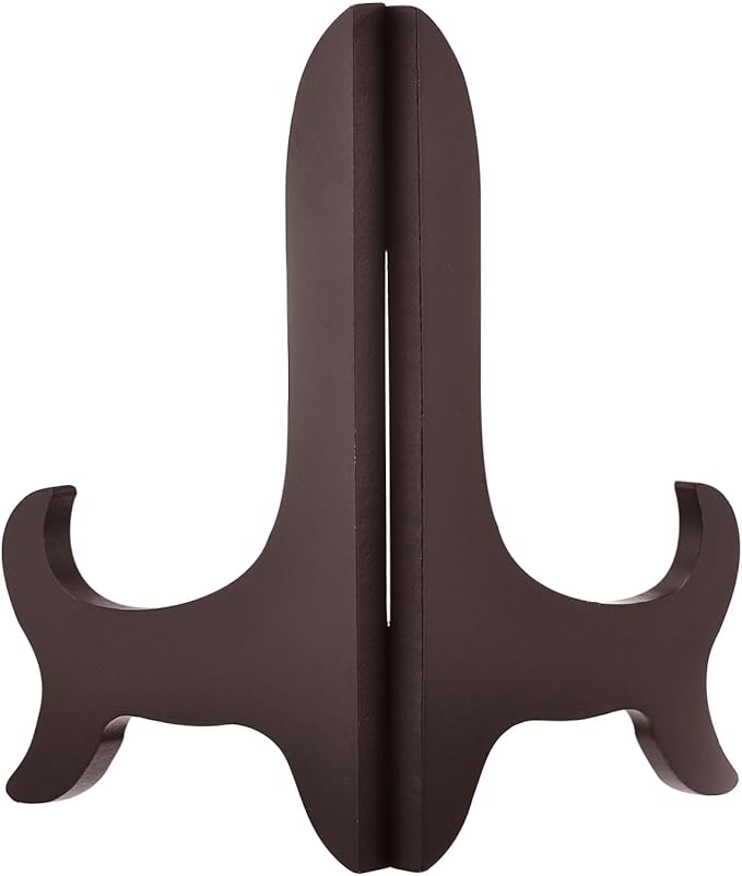 uxcell 8" Easel Plate Holder, Wooden Folding Display Stand Brown - Image 3