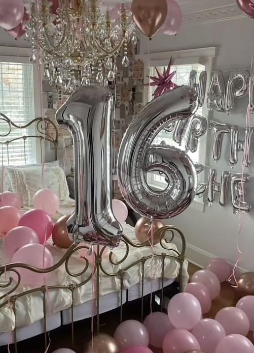 Silver 40 Inch Large Number 15 Birthday Balloon, 15th 15 Birthday Celebration - Image 6