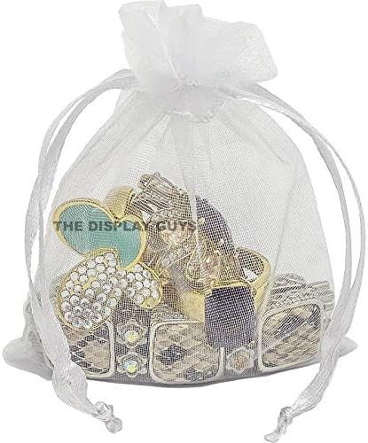 TheDisplayGuys 100-Pack 6x8 White Sheer Organza Gift Bags - Image 2