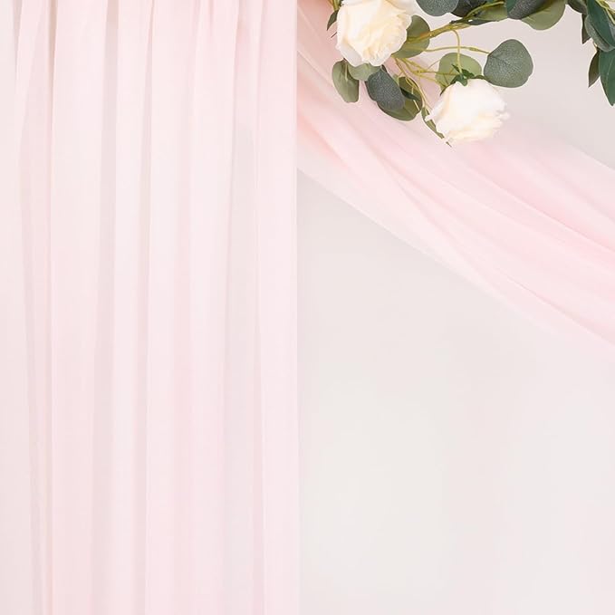 MLMC Blush Pink Wedding Arch Draping Fabric 1 Panel 29" x 20 FT Extra Long - Image 7