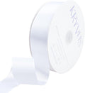 White Satin Ribbon 1-1/2 inch X Continuous 100 Yards, Single Face Polyester by Kryvusribbon