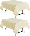 sancua 2 Pack Beige Tablecloth 54 x 54 Inch, Stain and Wrinkle Resistant Square by sancua