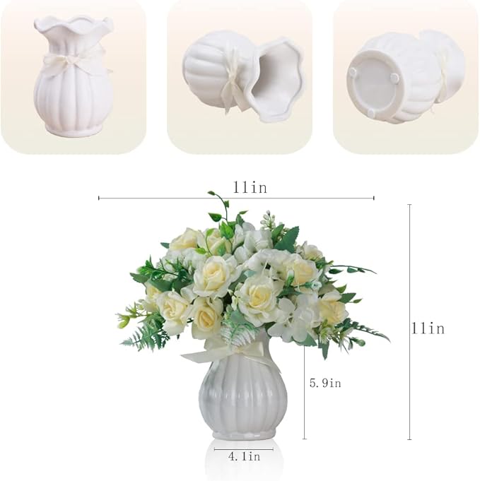 LESING Artificial Rose Silk Hydrangea Flowers Bouquets - Image 4