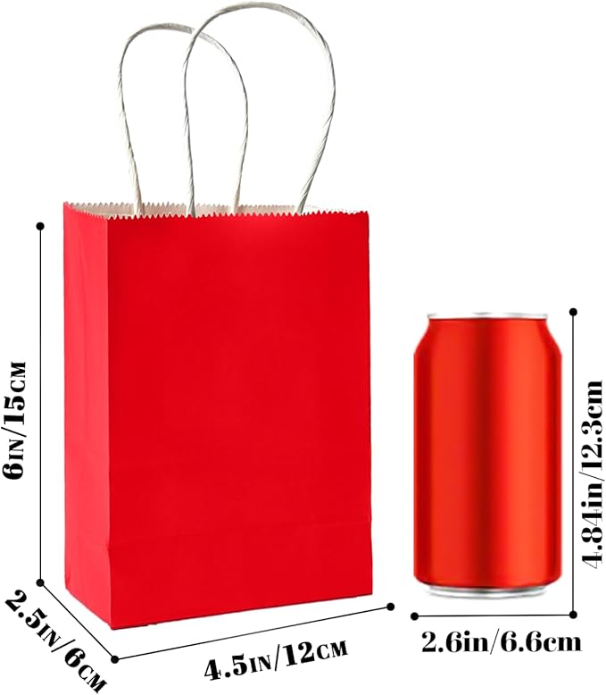Bakepacker 100 Pcs Red Mini Paper Gift Bags - Image 3