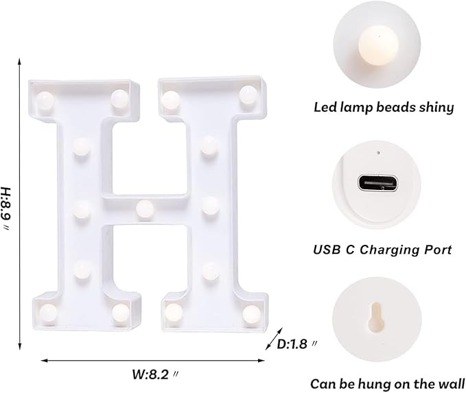 Foaky Rechargeable LED Letter Lights Sign Marquee Light Up Letters Sign - Image 3