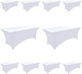 10-Pack 4ft White Spandex Table Covers by Unknown