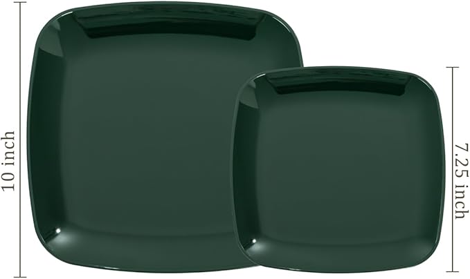 PULOTE 100PCS Green Plastic Plates - Image 2
