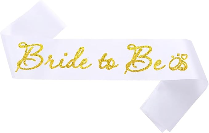 White Bride to Be Sash for Bridal Shower Bachelorette Party Wedding Hen Party by Unknown