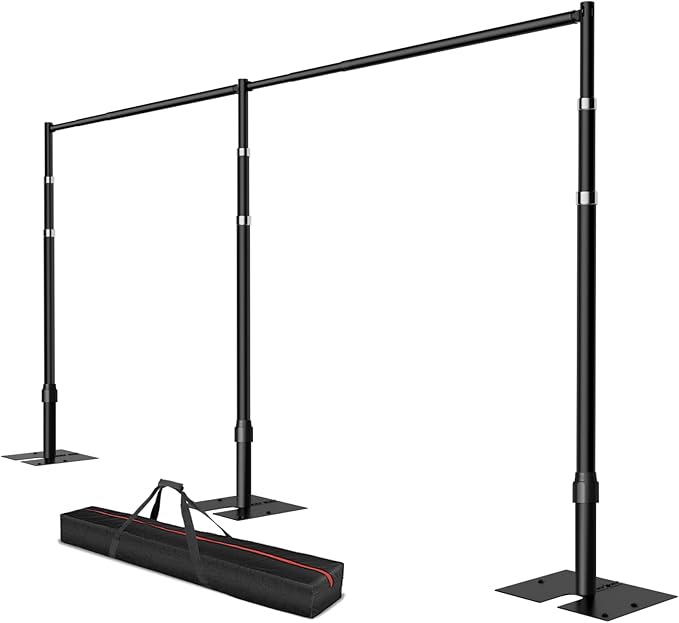 Pipe and Drape Backdrop Stand, 20x10ft Heavy Duty Adjustable Background Frame by Qoolfoto