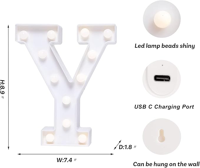 Foaky Rechargeable LED Letter Lights Sign Marquee Light Up Letters Sign - Image 3