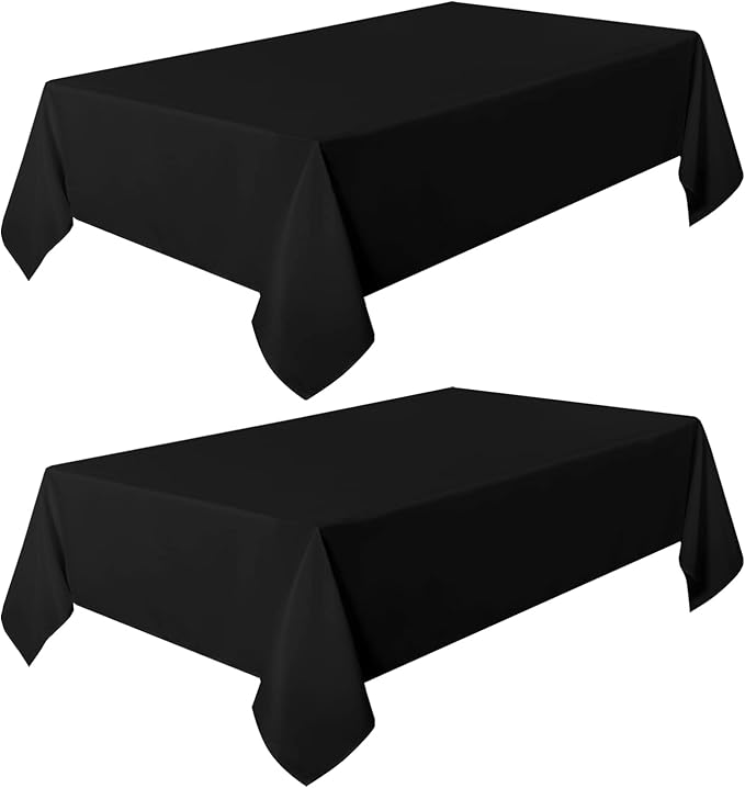 sancua 2 Pack Black Tablecloth 60 x 84 Inch, Rectangle 4 Feet Table Cloth - Image 8