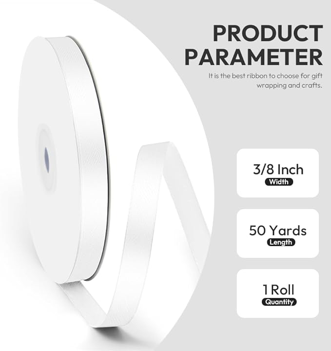 3/8" x 50 Yards Satin Ribbon - Image 2