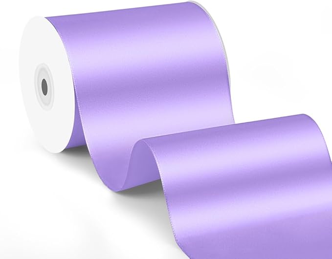 4" x 25 Yards Satin Ribbon, Light Purple Silk Ribbon Ideal by Quhora