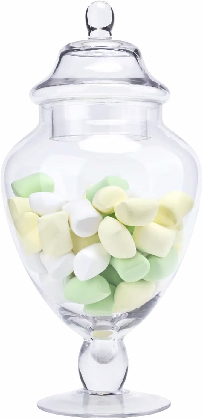 Glass Apothecary Jars with Lid, Decorative Glass Jar by DiamondStar