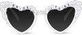 Bride Sunglasses for Bachelorette White Heart Glasses for Bride to Be Gift by Suwaoo