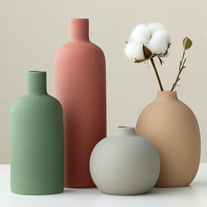 Modern Ceramic Vase Set, Neutral Colors, Decorative Vases by Vaurcesavase