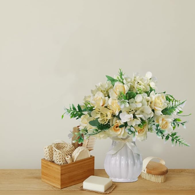 LESING Artificial Rose Silk Hydrangea Flowers Bouquets - Image 5