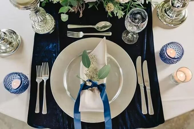 Velvet Table Runner, 10ft Luxurious Wedding Reception Decorations Soft Velvet - Image 3